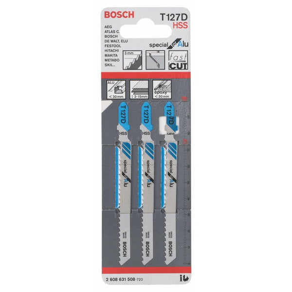 Bosch T127D Jigsaw Blades HSS - Aluminum Cutting Set (5-Pack). Metal Saw Blades for Aluminum, Epoxy. Buy online.