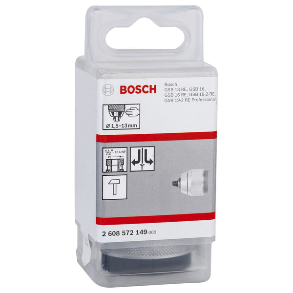 Bosch Chucks - Keyless chuck, chrome-plated 1,5 13 mm, 1/2" - 20 -  2608572149