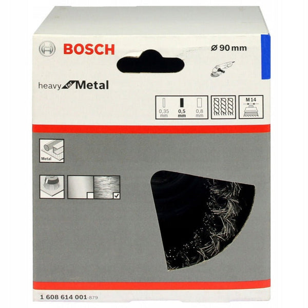 Bosch Brush - Wire cup brush 90 mm, 0,5 mm, M14 angle grinder, knotted wire -  1608614001
