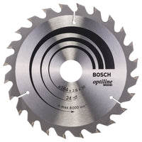 Bosch Optiline Wood Saw Blade 184mm 24T - Circular Saw Blade for Wood Cutting | Table Saw Blade