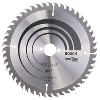 Bosch Circular Saw Blade 230mm 48T Wood Cutting Disc | Optiline Wood Series
