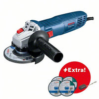 Bosch Professional GWS 700 Grinder with 4X Cutting Discs and 1X Carbon Brush Set 06013A30K3