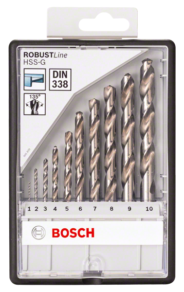 Bosch HSS-G Drill Bit Set (1-10mm) - Metal Drilling Twist Drill Bits - High Speed Steel