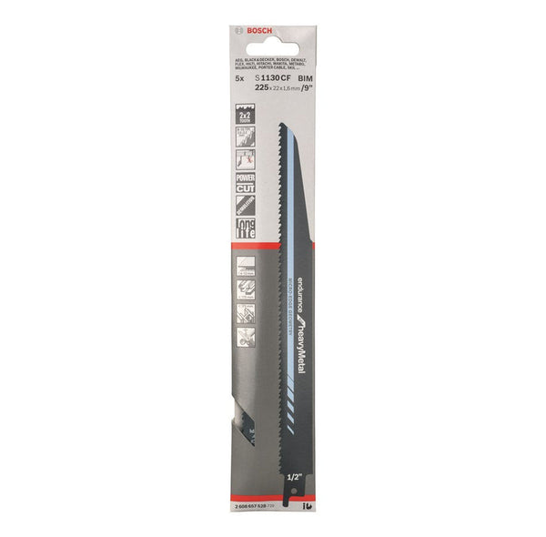 Bosch: saw blades  - BIM S 1130 CF Endurance for Heavy Metal, 5 pc -  SKU: 2608657528