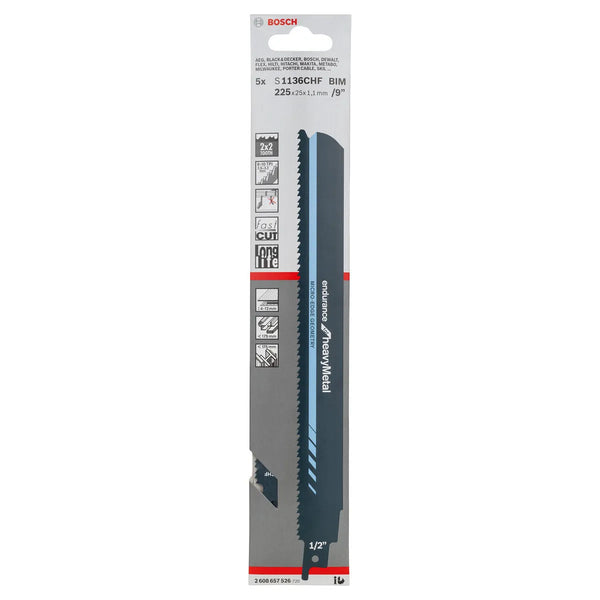 Bosch: saw blades  - BIM S 1136 CHF Endurance for Heavy Metal, 5 pc -  SKU: 2608657526