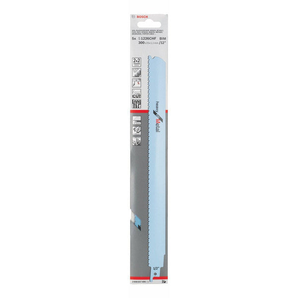 Bosch: saw blades  - BIM S 1226 CHF Heavy for Metal, 5 pc -  SKU: 2608657406