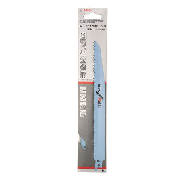 Bosch: saw blades  - BIM S 1120 CF Heavy for Metal, 5 pc -  SKU: 2608656255