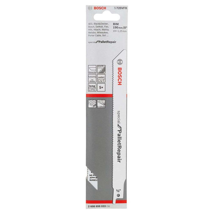 Bosch: saw blades  - BIM S 1125 VFR Special for Pallet Repair, 5 pc -  SKU: 2608658036