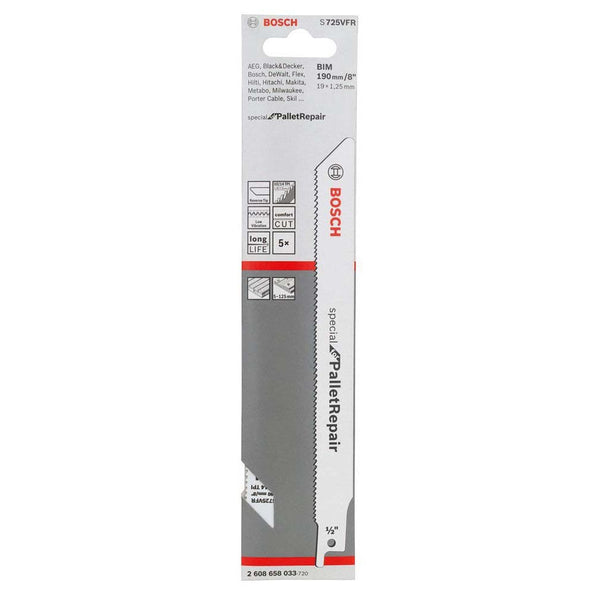 Bosch: saw blades  - BIM S 1125 VFR Special for Pallet Repair, 5 pc -  SKU: 2608658036