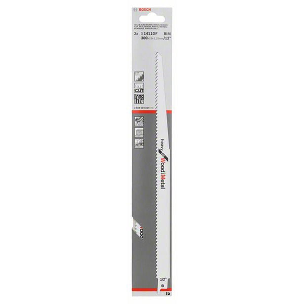Bosch: saw blades  - BIM S 1411 DF Heavy for Wood and Metal, 2 pc -  SKU: 2608654834