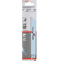 Bosch S922BF BIM Metal Reciprocating Saw Blade 2-Pack. Flexible for Metal Cutting, 6 inch