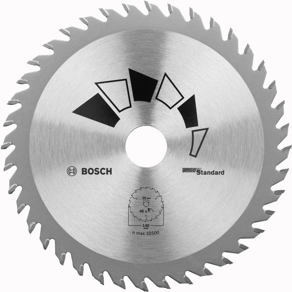Bosch 140mm Circular Saw Blade - 40 Teeth Wood Cutting Blade - Standard Series - Power Tool Accessory