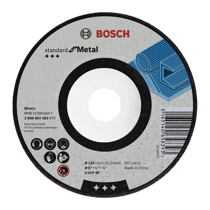 Bosch 125mm Grinding Disc A24P BF - Standard Metal Grinding Wheel 5