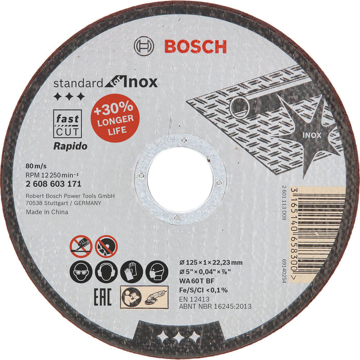 Bosch 125mm Inox Cutting Disc WA60T BF | Stainless Steel Cut-Off Wheel
