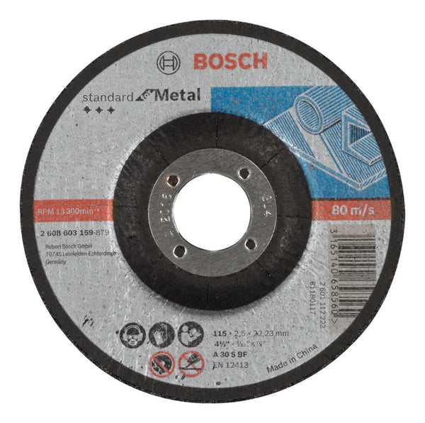 Bosch Bonded abrasives - Cutting depressed centre Standard Metal A 30 S BF, 115, 22,23, 2,5 -  2608603159