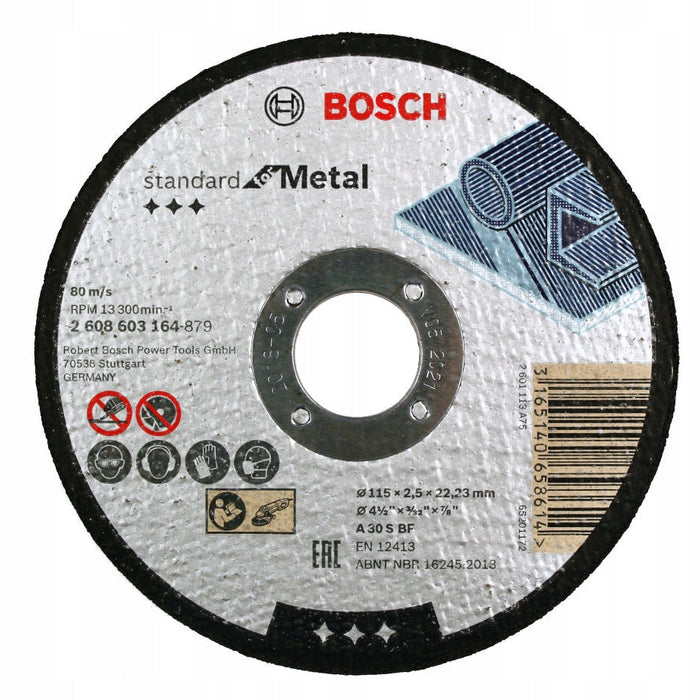Bosch 115mm Metal Cutting Disc - A30S BF Abrasive Wheel for Metal Grinders | Standard for Metal