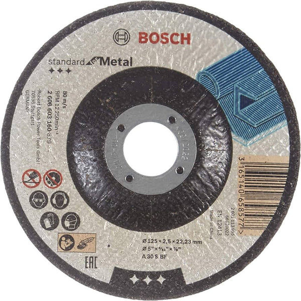 Bosch Bonded abrasives - Cutting depressed centre Standard Metal A 30 S BF, 125, 22,23, 2,5 -  2608603160