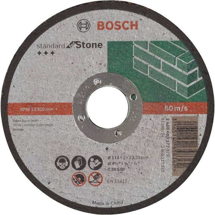 Bosch 4.5 Inch Cutting Disc for Stone - C30S BF Angle Grinder Wheel - 115mm Stone Cutting Disc