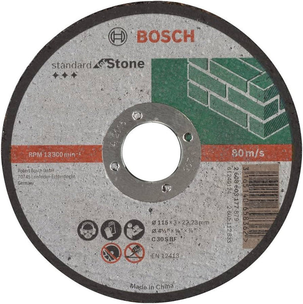Bosch 4.5 Inch Cutting Disc for Stone - C30S BF Angle Grinder Wheel - 115mm Stone Cutting Disc