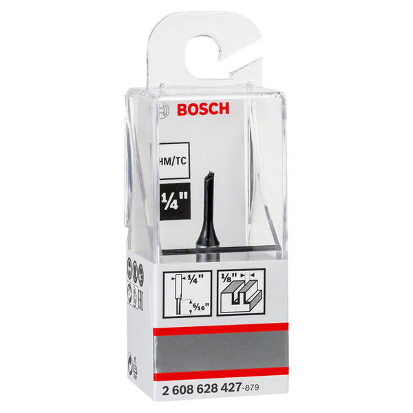 Bosch Router Bit 1/4" Straight - Woodworking Tool for Grooves, Slotting, Jointing