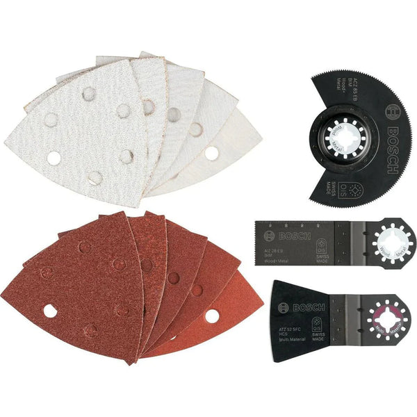 Bosch Starlock Oscillating Multi-Tool Blades & Sanding Sheets Set | Wood, Metal, Paint, Multi Material | ACZ 85 EB, AIZ 32 APB, ATZ 52 SFC
