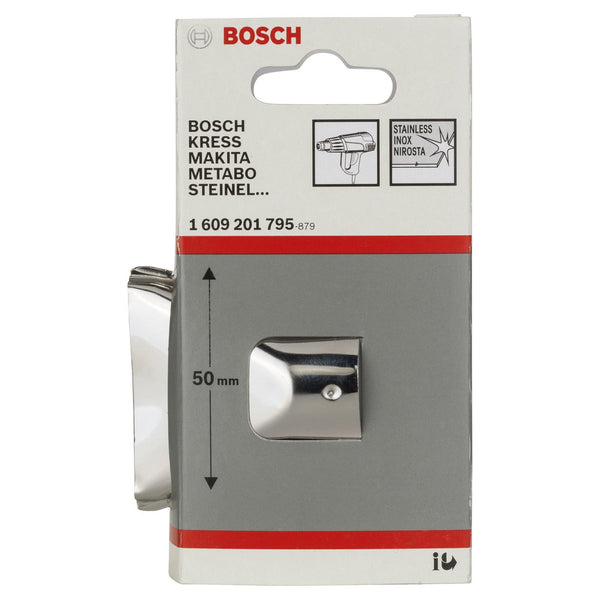 Bosch 50mm Wide Hot Air Gun Nozzle - Stainless Steel Heat Gun Attachment - 1609201795