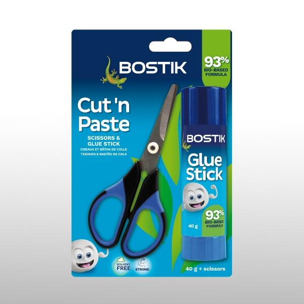 BOSTIK CUT 'N PASTE 40G + SCISSORS - 1-0648