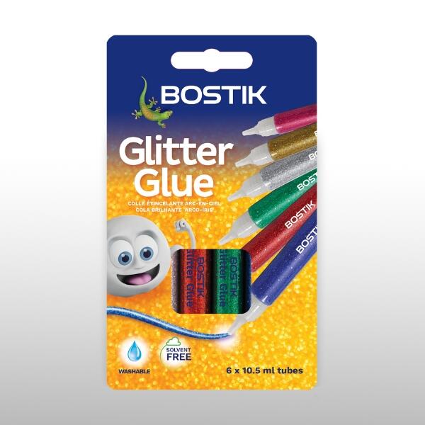 BOSTIK RAINBOW GLITTER GLUE 6 X 10,5ML B/C - 1-2010