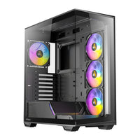 Antec C3 ARGB Black Mid-Tower Gaming PC Chassis with Tempered Glass Side Panel and Rainbow Fans