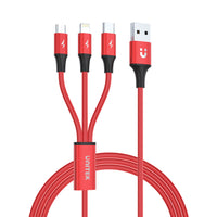UNITEK 1.2M TYPE-C,MICRO USB,LIGHT CABLE (C4049RD) - CAB-USB-3IN1-1.2-U