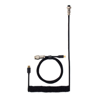 Keychron Coiled Aviator Cable - Black/Straight-CAB-B