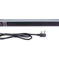 10-Way Rack Mount PDU Power Distribution Unit, Surge Protection, Outlet Strip, Black Power Cord