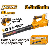 INGCO 20V Cordless Garden Blower B/LESS - CABLI20428. Powerful & Lightweight Leaf Blower for Garden Cleaning & Maintenance.