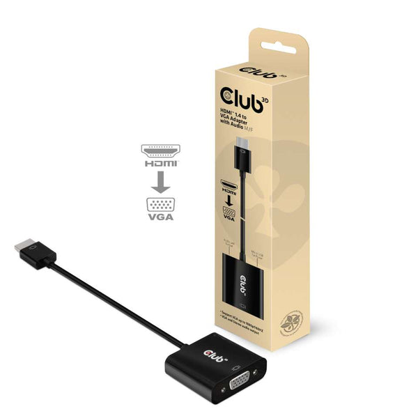 HDMI 1.4 TO VGA ADAPTER WITH AUDIO M/F - CAC-1302-CLUB3D