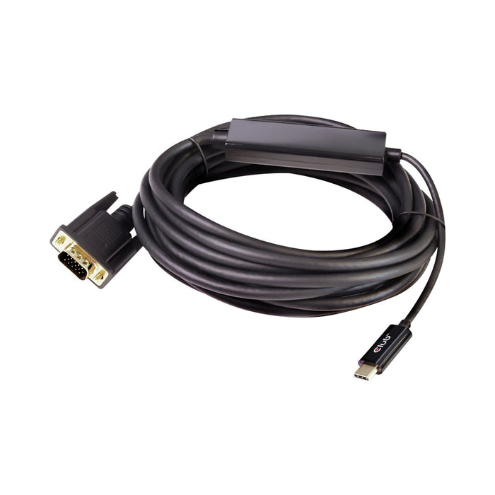 5M USB TYPE-C TO VGA ACTIVE CABLE MALE TO MALE - CAC-1512-CLUB3D