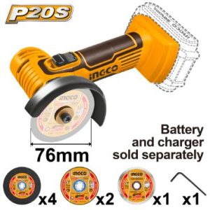 INGCO P20S 20V Cordless Cut-off Mini Tool with Discs - Battery Sold Separately