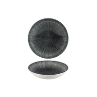 CHURCHILL Studio Prints Agano Black Coupe Bowl 18.2cm - Stylish Black & White Design Dinnerware | Chavda.com