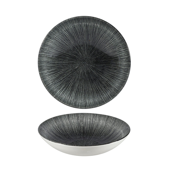 Churchill Studio Prints Agano Black Coupe Bowl 24.8cm | Restaurant-Grade Dinnerware