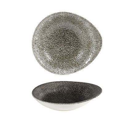 CHURCHILL Raku - Quartz Black - Round Dish - 16Cm X 14.5Cm (12) - CC-RKBQ-ID6.1