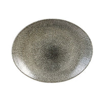 CHURCHILL Raku - Quartz Black - Oval Coupe Plate - 31.7Cm X 25.5Cm (12) - CC-RKBQ-OP12.1