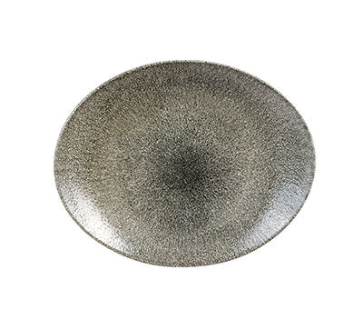 CHURCHILL Raku - Quartz Black - Oval Coupe Plate - 31.7Cm X 25.5Cm (12) - CC-RKBQ-OP12.1