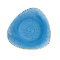 Churchill Stonecast Cornflower Blue Triangle Bowl 15.3cm - Decorative blue dish for serving food, appetizers, or side dishes.