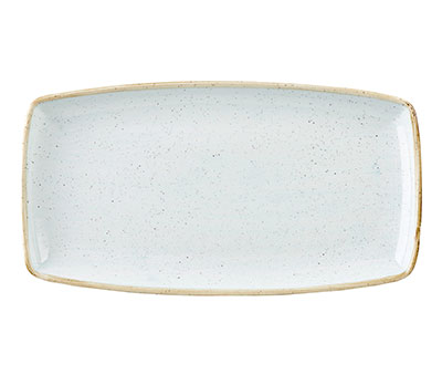 CHURCHILL STONECAST Duck Egg Blue Oblong Plate, 35x18.5cm. Hand-painted stoneware serving platter.