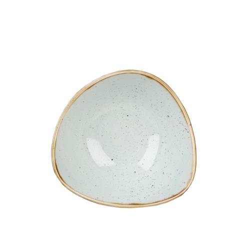 CHURCHILL STONECAST Duck Egg Blue Triangle Bowl 18.5cm - Decorative serving bowl with speckled design