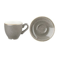Churchill Stonecast Peppercorn Grey Espresso Cup & Saucer - 10cl, Fine China - Chavda.com