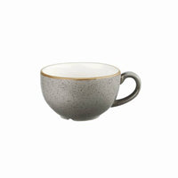 Churchill Stonecast Peppercorn Grey Cappuccino Cup Saucer - 15.6cm speckled grey design. Vitrified Stoneware Coffee Cup