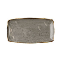Churchill Stonecast Peppercorn Grey Rectangular Serving Plate 35cm - Gray Oblong Plate for Restaurant Tableware