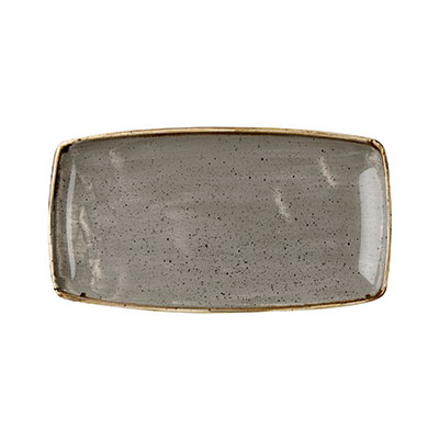 Churchill Stonecast Peppercorn Grey Rectangular Serving Plate 35cm - Gray Oblong Plate for Restaurant Tableware