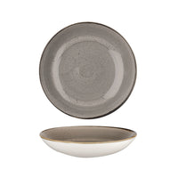 Churchill Stonecast Peppercorn Grey Coupe Bowl 31cm: Elegant grey restaurant tableware, durable chip-resistant bowl on white background