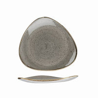Churchill Stonecast Peppercorn Grey Triangle Plate 22.9cm from Chavda - Stylish Dinnerware